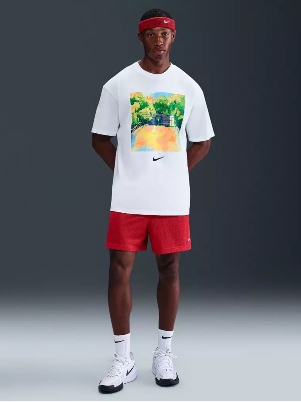 NWT [Nike] Max90 NAOS Photo Basketball Court Graphic Short-Sleeve Shirt Men's L